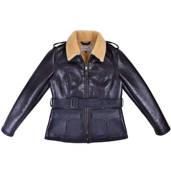 FiveStar Leather Bessie Coleman Sheepskin Aviator Flight Jacket for women