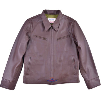 FiveStar Leather Vintage Custom 1930s Horse hide Leather Jacket Mid Brown