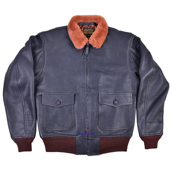 Men Repro G1 M422-A Pilot Flying Jacket USN Real Seal Brown Cowhide Leather Jacket