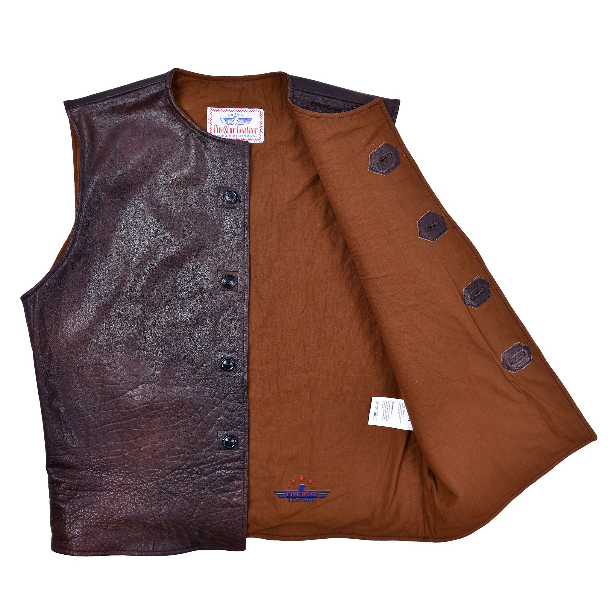 Men's Vintage Distressed Brown Buffalo Wwii British Leather Jerkin