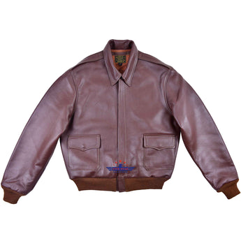 Repro Type A2 United Sheeplined Clothing Co. Order No. 42.18777-P Real Horsehide Leather Russet Brown Jacket