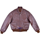Repro Type A2 UNITED SHEEPLINED CLOTHING CO. ORDER NO.42.18777-P Real Horsehide Leather Russet Brown Jacket