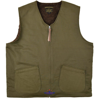 FiveStar Leather Aviator Cloth Vest Olive Color
