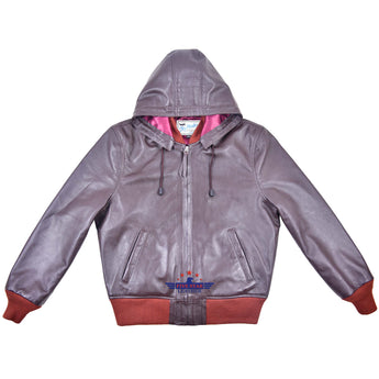 FiveStar Leather Men Wind Breaker Jacket Cape Seal Brown