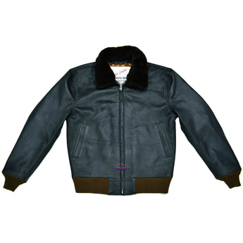 Men Real Goatskin Leather Jacket Seal Brown Wind Breaker