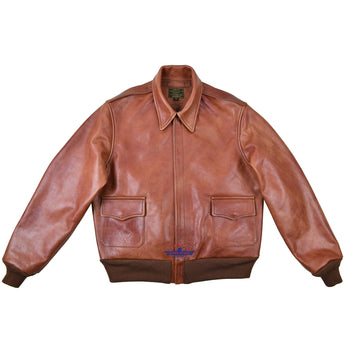 FiveStar Leather Repro Type A2 United Sheeplined Clothing CO. ORDER NO.42.18777-P Real Horsehide Leather Visky Brown Jacket