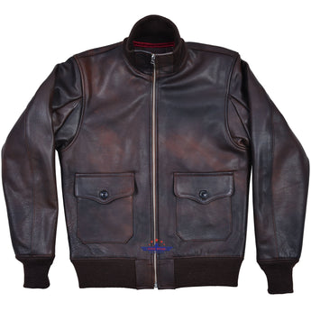 Women Vintage Amelia Earhart Aviatrix Military Flight Pilot Real Buffalo Distressed Leather Jacket