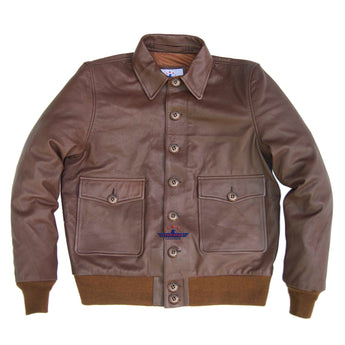 Men Pilot Flight Air force Corp Bomber WALDO PEPPER Goatskin Leather Jacket