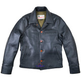 FiveStar Leather Half Belt Goat Leather Black Jacket