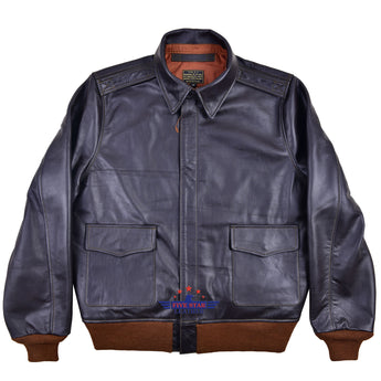 A2 REPRO WWII 1939 WERBER SPORTSWEAR Seal Brown Horse Hide Leather Jacket