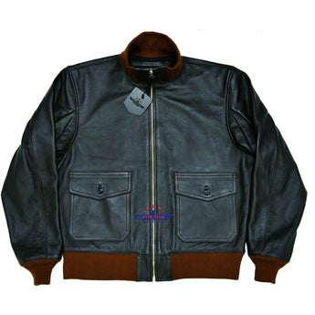 Men's Vintage Amelia Earhart Aviatrix Military Flight Pilot Real Steer Hide Seal Brown Leather Jacket