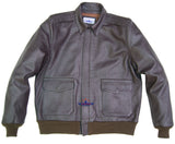 Men Type A2 Repro Military Flight Jacket Real Goatskin thick leather Seal Brown