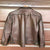 Military Naval Pilot Real Goatskin Leather Jacket Stand-up Collar Sea Boats